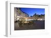 Restaurants in the Evening in the Piazza Anfiteatro Romano, Lucca, Tuscany, Italy, Europe-Stuart Black-Framed Photographic Print