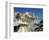 Restaurants in the Old Port with the Citadel in the Background, Calvi, Corsica-Peter Thompson-Framed Premium Photographic Print