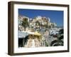 Restaurants in the Old Port with the Citadel in the Background, Calvi, Corsica-Peter Thompson-Framed Premium Photographic Print