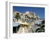 Restaurants in the Old Port with the Citadel in the Background, Calvi, Corsica-Peter Thompson-Framed Premium Photographic Print