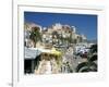 Restaurants in the Old Port with the Citadel in the Background, Calvi, Corsica-Peter Thompson-Framed Photographic Print