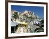 Restaurants in the Old Port with the Citadel in the Background, Calvi, Corsica-Peter Thompson-Framed Photographic Print