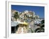 Restaurants in the Old Port with the Citadel in the Background, Calvi, Corsica-Peter Thompson-Framed Photographic Print