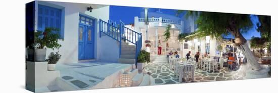Restaurants in the Old Town, Mykonos (Hora), Cyclades Islands, Greece, Europe-Gavin Hellier-Stretched Canvas