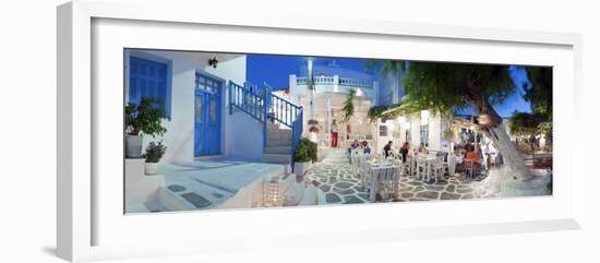 Restaurants in the Old Town, Mykonos (Hora), Cyclades Islands, Greece, Europe-Gavin Hellier-Framed Photographic Print