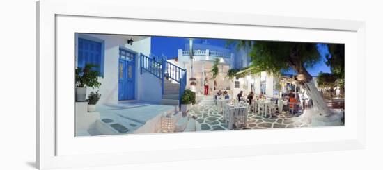 Restaurants in the Old Town, Mykonos (Hora), Cyclades Islands, Greece, Europe-Gavin Hellier-Framed Photographic Print