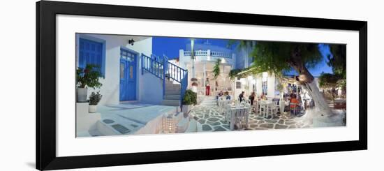 Restaurants in the Old Town, Mykonos (Hora), Cyclades Islands, Greece, Europe-Gavin Hellier-Framed Photographic Print