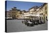 Restaurants in the Piazza Anfiteatro Romano, Lucca, Tuscany, Italy, Europe-Stuart Black-Stretched Canvas