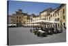 Restaurants in the Piazza Anfiteatro Romano, Lucca, Tuscany, Italy, Europe-Stuart Black-Stretched Canvas