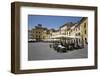 Restaurants in the Piazza Anfiteatro Romano, Lucca, Tuscany, Italy, Europe-Stuart Black-Framed Photographic Print