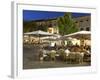 Restaurants in the Plaza Mayor, Pollenca (Pollensa), Mallorca (Majorca), Balearic Islands, Spain, M-Stuart Black-Framed Photographic Print