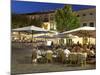 Restaurants in the Plaza Mayor, Pollenca (Pollensa), Mallorca (Majorca), Balearic Islands, Spain, M-Stuart Black-Mounted Photographic Print