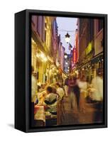 Restaurants in the Rue Des Bouchers, Brussels, Beljium-Nigel Francis-Framed Stretched Canvas