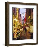 Restaurants in the Rue Des Bouchers, Brussels, Beljium-Nigel Francis-Framed Photographic Print