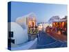 Restaurants in the Village of Oia, Santorini, Cyclades Islands, Aegean Sea, Greece, Europe-Gavin Hellier-Stretched Canvas