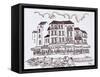 Restaurants line the waterfront, Cassis, France-Richard Lawrence-Framed Stretched Canvas