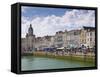 Restaurants Lining the Edge of the Marina in the Port of La Rochelle, Charente-Maritime, France-Stuart Hazel-Framed Stretched Canvas