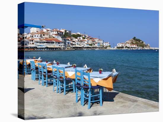 Restaurants on Harbour, Kokkari, Samos, Aegean Islands, Greece-Stuart Black-Stretched Canvas