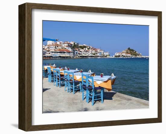 Restaurants on Harbour, Kokkari, Samos, Aegean Islands, Greece-Stuart Black-Framed Photographic Print