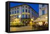 Restaurants on Ostra Larmgatan at Dusk, Gothenburg, Sweden, Scandinavia, Europe-Frank Fell-Framed Stretched Canvas