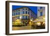 Restaurants on Ostra Larmgatan at Dusk, Gothenburg, Sweden, Scandinavia, Europe-Frank Fell-Framed Photographic Print