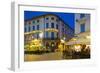 Restaurants on Ostra Larmgatan at Dusk, Gothenburg, Sweden, Scandinavia, Europe-Frank Fell-Framed Photographic Print