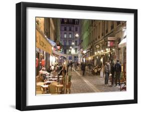 Restaurants on Rue Des Marronniers, Lyon, Rhone, France-Charles Bowman-Framed Photographic Print