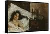 Resting, C.1887-Antonio Mancini-Framed Stretched Canvas