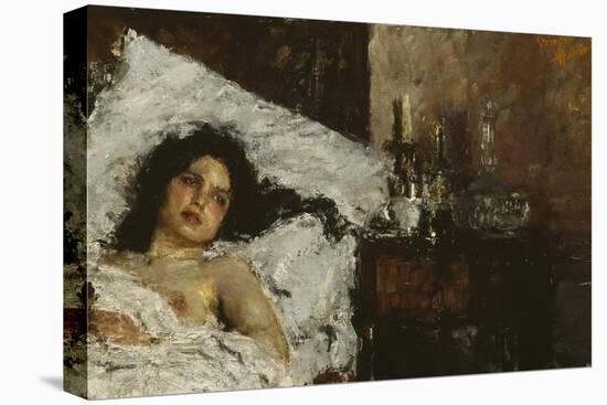 Resting, C.1887-Antonio Mancini-Stretched Canvas