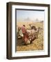 Resting Camels Gaze Across the Desert Sands of Giza, Cairo, Egypt-Dave Bartruff-Framed Photographic Print