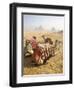 Resting Camels Gaze Across the Desert Sands of Giza, Cairo, Egypt-Dave Bartruff-Framed Photographic Print