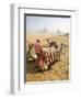 Resting Camels Gaze Across the Desert Sands of Giza, Cairo, Egypt-Dave Bartruff-Framed Photographic Print