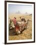 Resting Camels Gaze Across the Desert Sands of Giza, Cairo, Egypt-Dave Bartruff-Framed Photographic Print