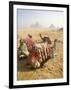 Resting Camels Gaze Across the Desert Sands of Giza, Cairo, Egypt-Dave Bartruff-Framed Photographic Print