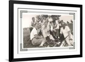 Resting Golfers-null-Framed Art Print