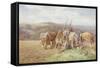 Resting in the Field-Charles James Adams-Framed Stretched Canvas