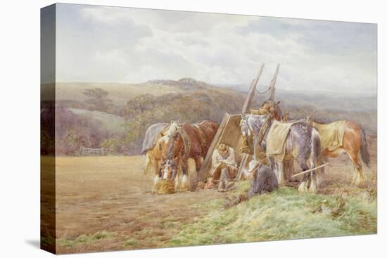 Resting in the Field-Charles James Adams-Stretched Canvas