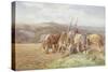 Resting in the Field-Charles James Adams-Stretched Canvas