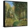 Resting on the Shore of the Brook-Alfred Sisley-Framed Stretched Canvas