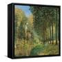 Resting on the Shore of the Brook-Alfred Sisley-Framed Stretched Canvas