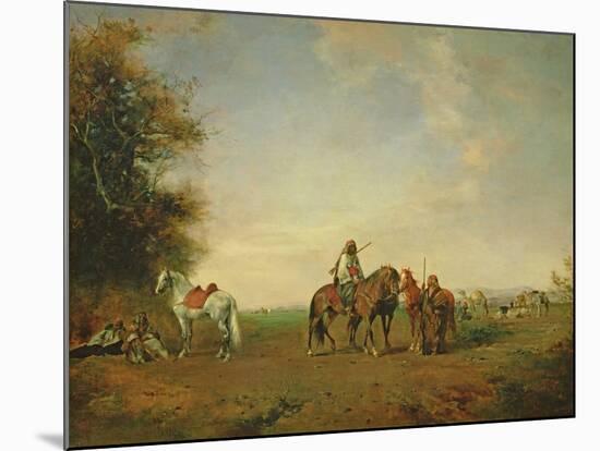 Resting Place of the Arab Horsemen on the Plain, 1870-Eugene Fromentin-Mounted Giclee Print