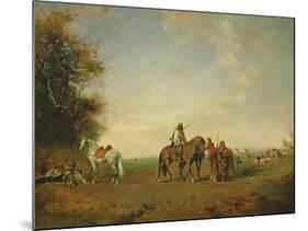 Resting Place of the Arab Horsemen on the Plain, 1870-Eugene Fromentin-Mounted Giclee Print