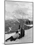 Resting Skiers-null-Mounted Photographic Print