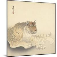 Resting Tiger and Matsuki Heikichi, C. 1900-30-Ohara Koson-Mounted Art Print