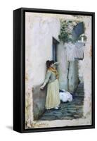 Resting-John William Waterhouse-Framed Stretched Canvas