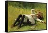 Resting-Charles Payne-Framed Stretched Canvas