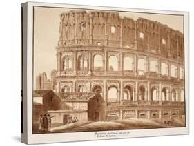 Restoration of the Colosseum from the Side of St. John Lateran, 1833-Agostino Tofanelli-Stretched Canvas