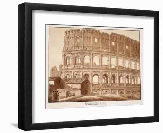 Restoration of the Colosseum from the Side of St. John Lateran, 1833-Agostino Tofanelli-Framed Premium Giclee Print