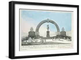 Restoration of the Statue of Henry IV on Pont Neuf, Paris, 25 August 1818-null-Framed Giclee Print