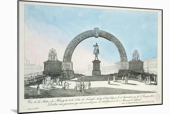 Restoration of the Statue of Henry IV on Pont Neuf, Paris, 25 August 1818-null-Mounted Giclee Print